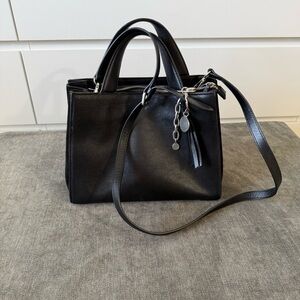 Treasure & Bond Black Leather Satchel Crossbody Bag